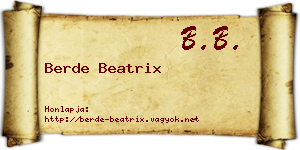 Berde Beatrix névjegykártya